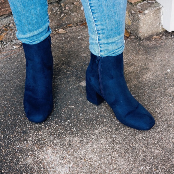 Shoes - Must Be Famous Navy Chic Booties